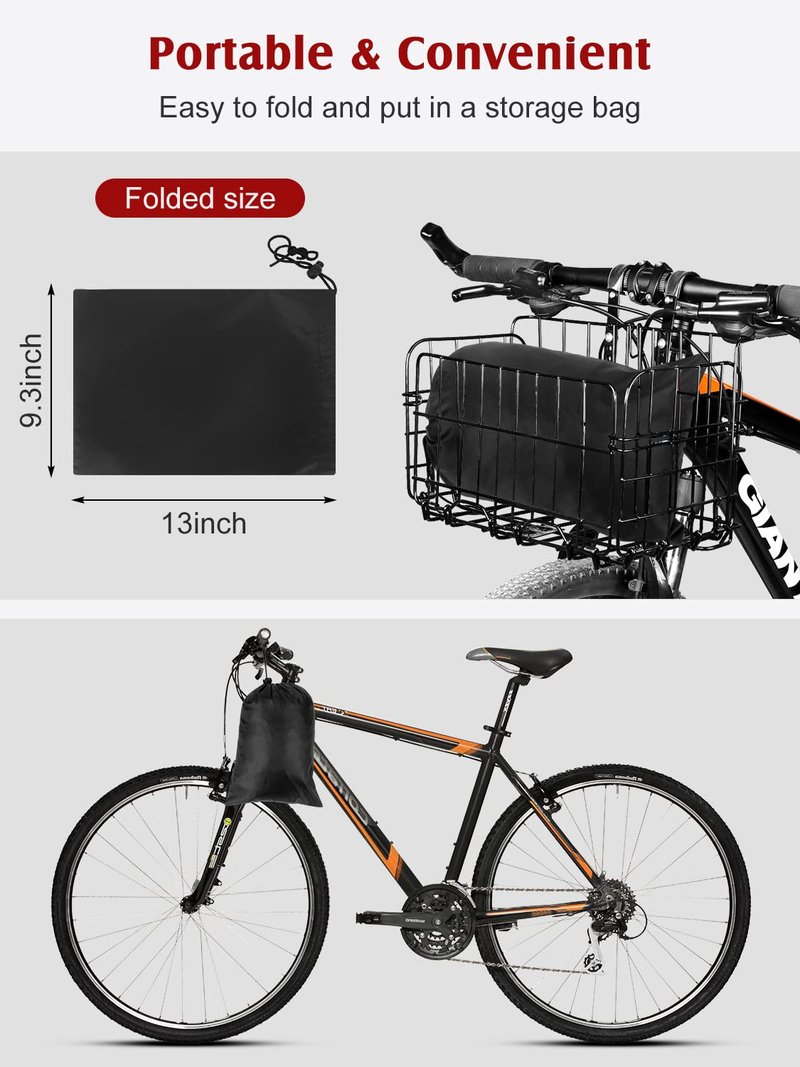 AngLink Bike Cover for 2 Bikes - 210D Oxford Outdoor Waterproof Bicycle Covers with Lock Hole, All Weather Protection Bikes Storage Cover for Mountain Road Electric Beach Cruiser Hybrid