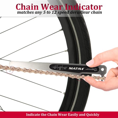MATINA Bike Chain Checker Tool, CC-4 Bike Chain Wear Gauge, Bicycle Chain Checker Measuring Tool