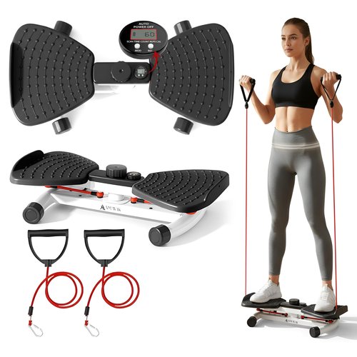 AMAVIK Waist Twister Machine Exercise with Smart Digital Counter, Double Anti-Slip Platform, Noiseless Design, 330lbs Capacity – Core Align Twist Board & Ab Waist Twister for Home Exercise - Black