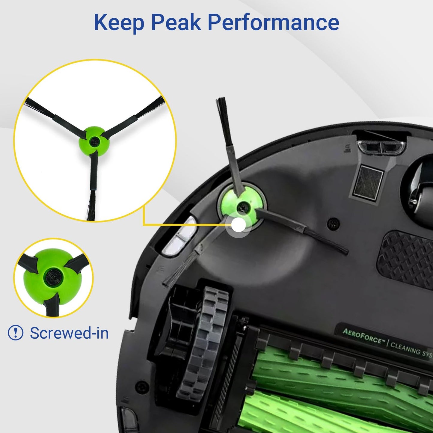 Replacement Side Brush Parts Accessories for iRobot Roomba J&Combo Series J5/J5+ J6/J6+ J7/J7+ J8/J8+ J9/J9+ Combo i5/i5+ j5/j5+ j7/j7+ j9/j9+ Robotic Vacuum Attachment,6 Side Brush,1 Screw Driver