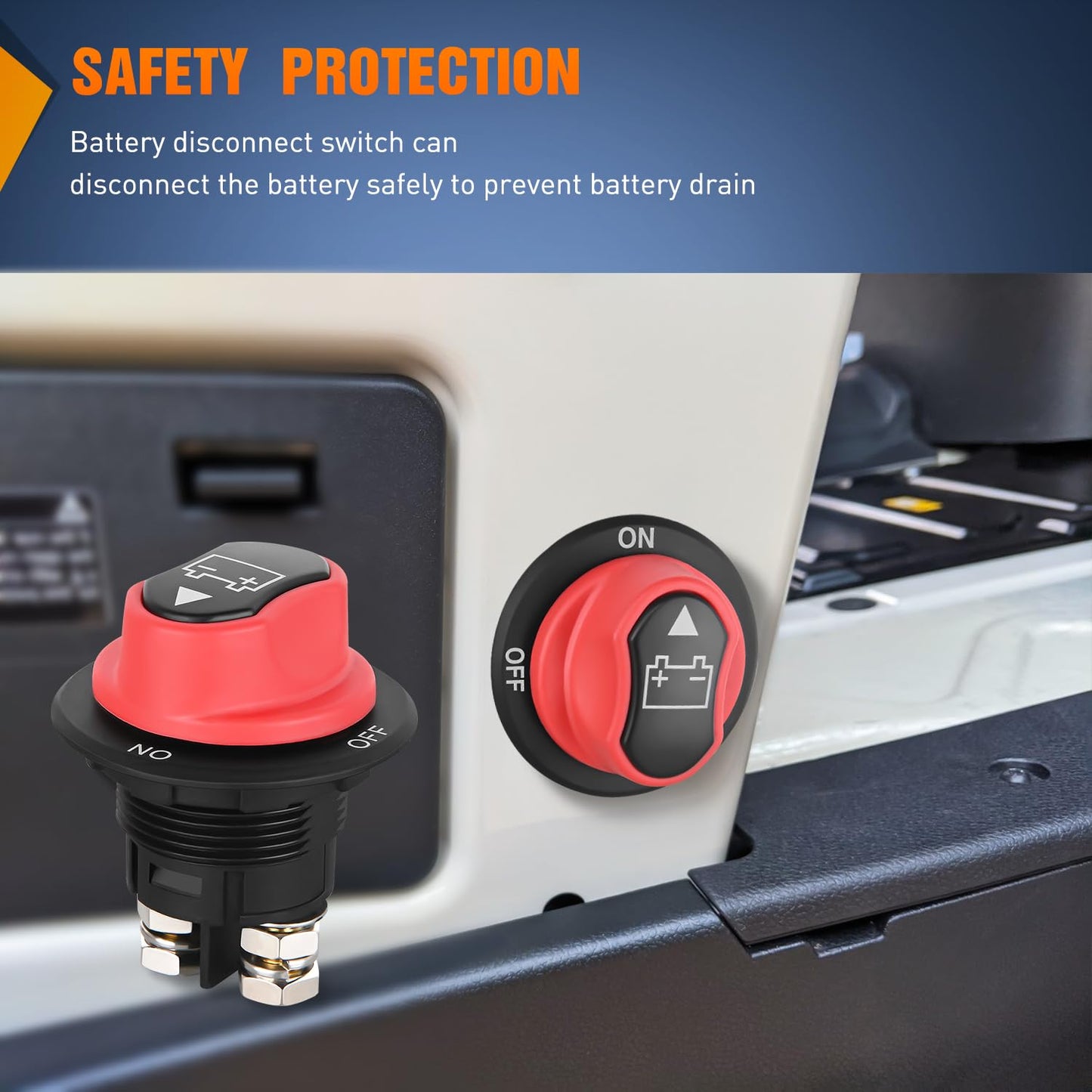 Nilight 100A Battery Disconnect Switch - Waterproof Master Isolator for 12V-48V Marine, RV, Car, ATV | 2-Year Warranty