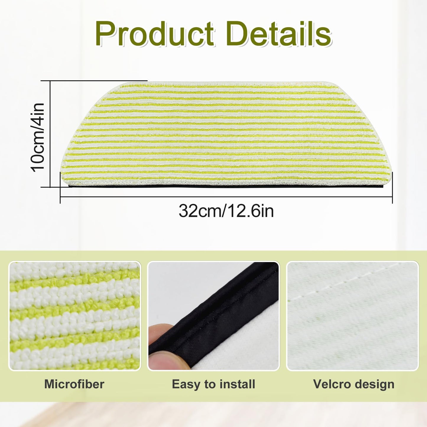 6 Pack Microfiber Vacmop Replacement Pads Compatible with Shark AV2800ZE RV2820YE AV2810YS RV2820ZE AV2820S PowerDetect NeverTouch Robot Vacuum Cleaner,Reusable Mop Vac Pads Vac Mop Pads Refills