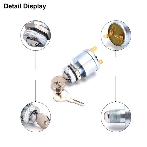 10L0L Golf Cart Starter Ignition Key Switch for EZGO Electric Golf Cart 17421G1, 2 Terminal Prongs