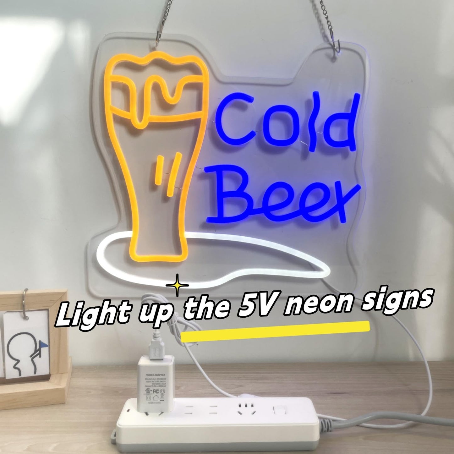 FLAGMEE 5V 2A Neon Sign Charger - Power Adapter for LED Neon Signs, Reliable Power Supply for 5V LED Lights