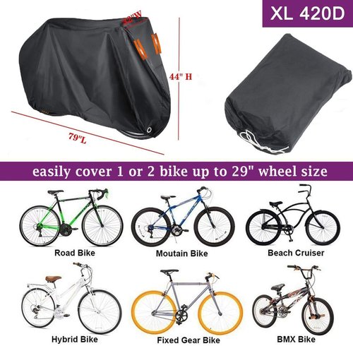 Indeed BUY Bike Cover - Waterproof Outdoor Storage for 1-3 Bikes | Heavy Duty UV & Rain Protection, XL/XXL