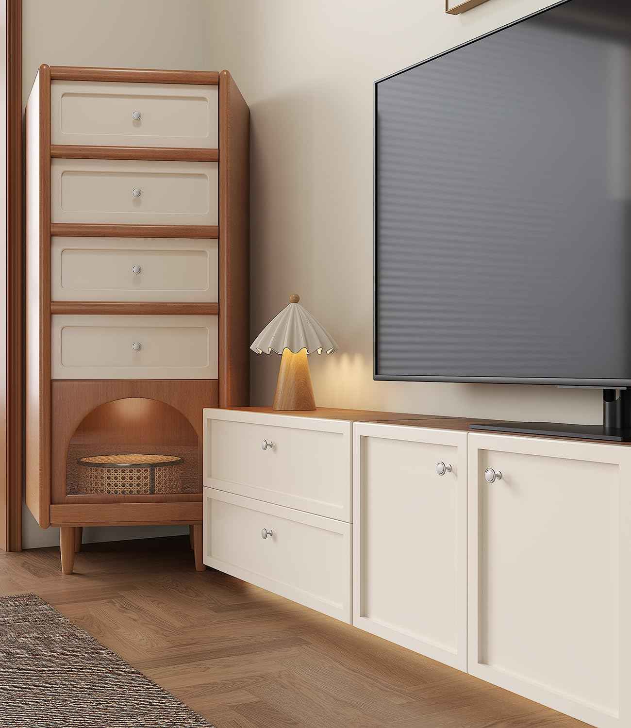 homdiy 10 Pack Brushed Nickel Cabinet Knobs Round Silver Kitchen Knobs for Cabinets, Dresser Drawer Pulls, Zinc Alloy