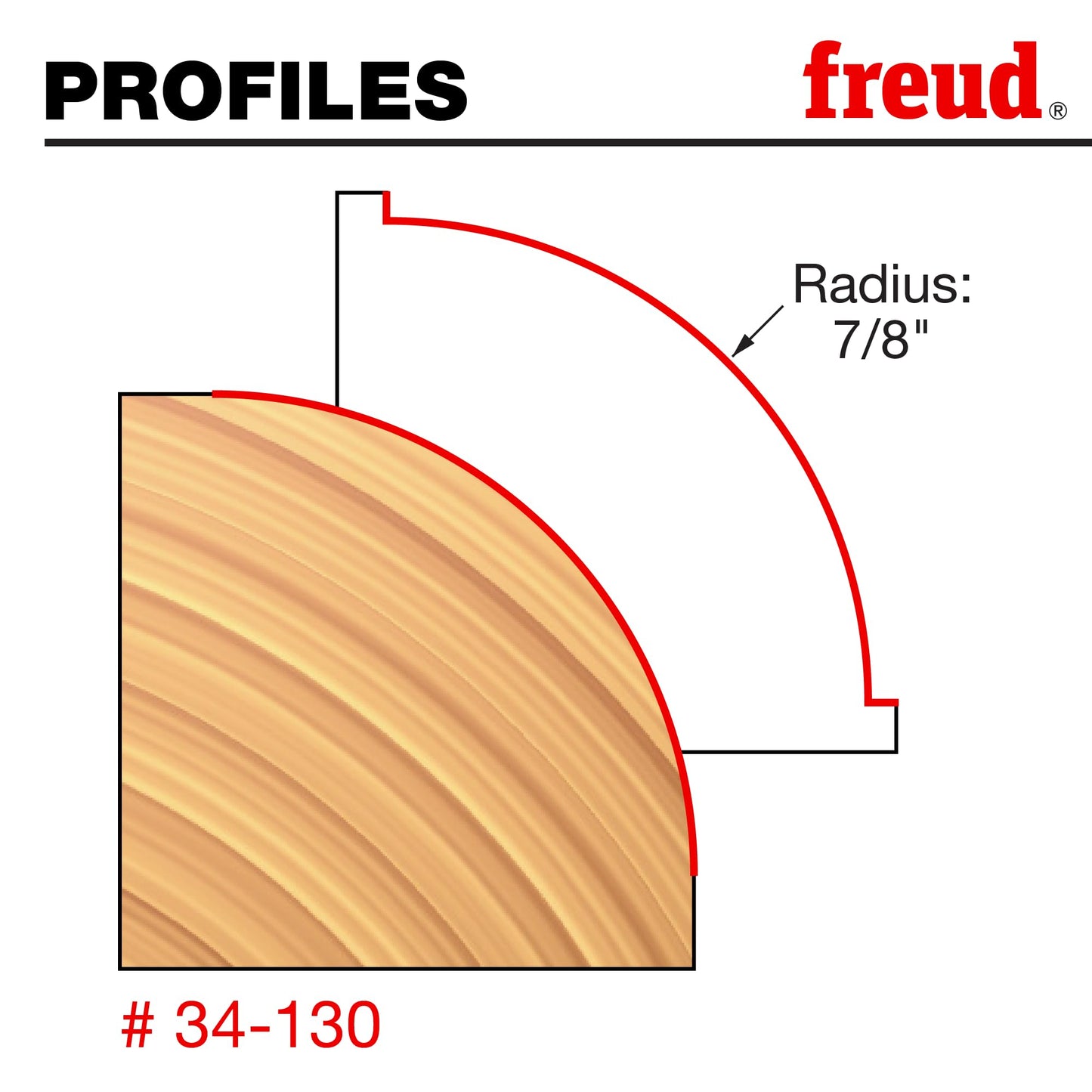 Freud 34-130: 7/8" Radius Rounding Over Bit with 1/2" Shank