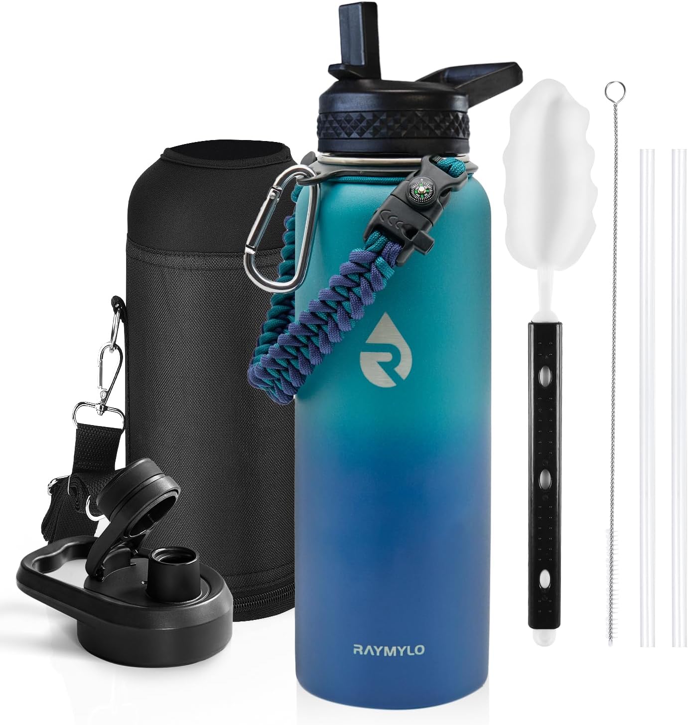 RAYMYLO Insulated Water Bottle - 40 oz Triple Wall Vacuum Stainless Steel | Keeps Drinks Cold for 36Hrs & Hot for 18Hrs