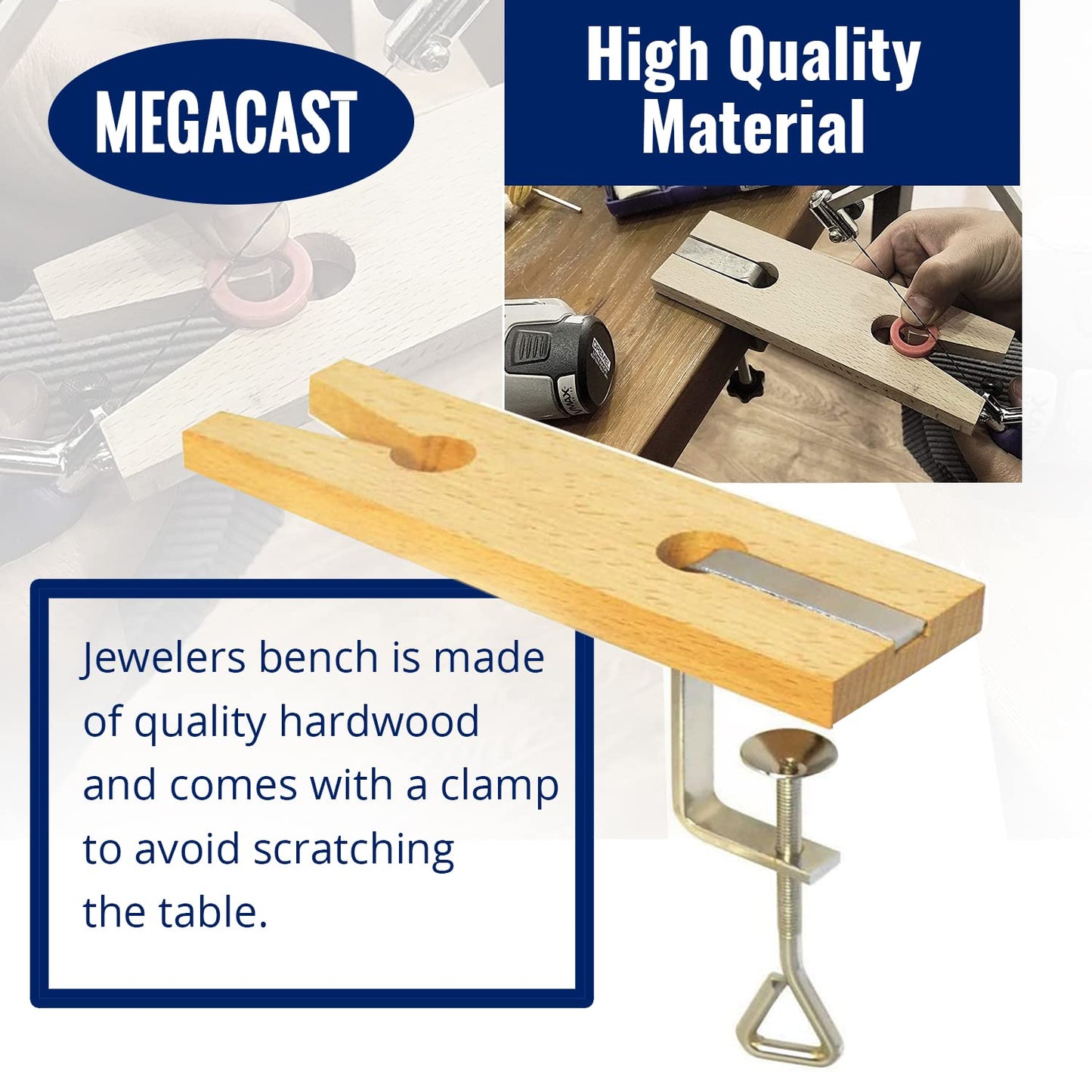Megacast V-Slot C-Clamp Bench Pin Clamp Mount On Table Workbench Jewelers Tool