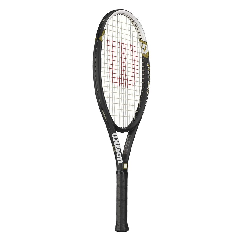Wilson Hyper Hammer 5.3 Strung Tennis Racket (Black/White, 4 3/8)