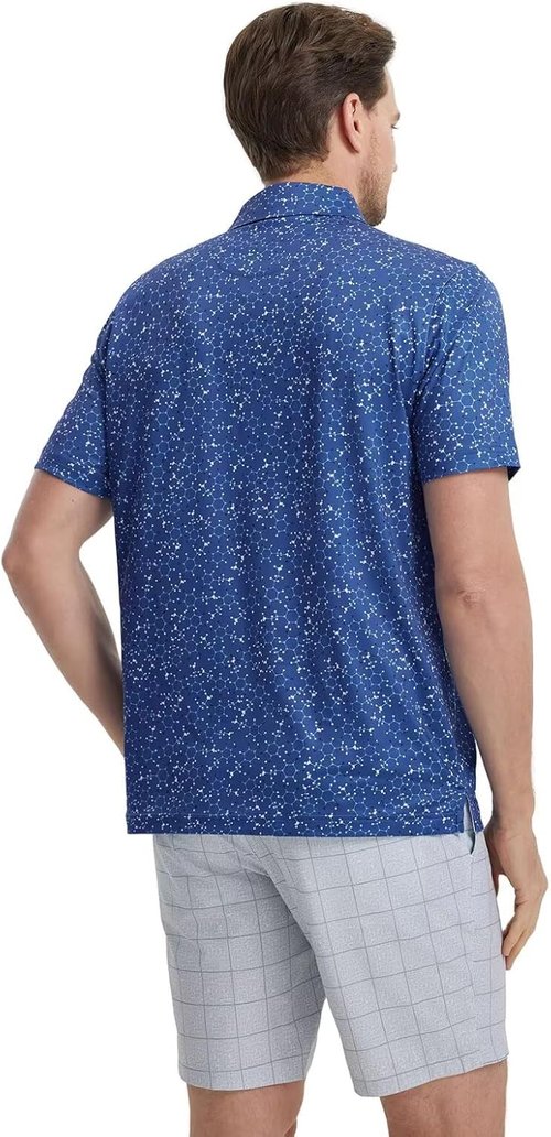 M MAELREG Men's Golf Polo Shirt - Short Sleeve Moisture-Wicking Performance with Stylish Prints