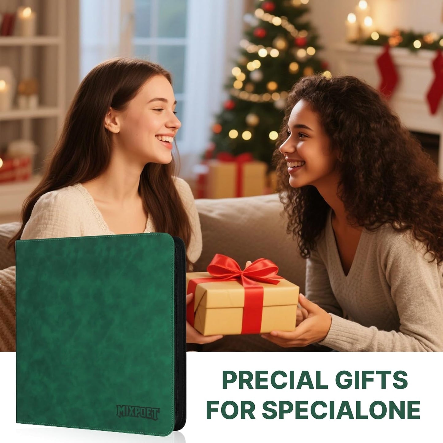 Skiennix Trading Card Binder - 12 Pocket Collection Album for 960 Cards | Premium Double-Sided Green Holder
