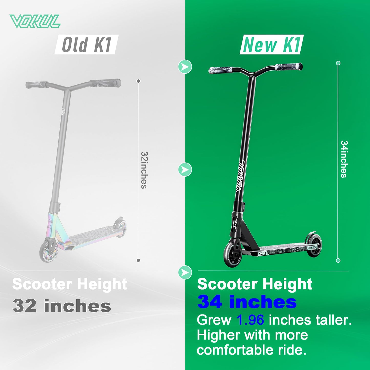 VOKUL K1 Pro Stunt Trick Scooter for Kids 8 Years and Up Freestyle Skate Park Street for Boys Girls