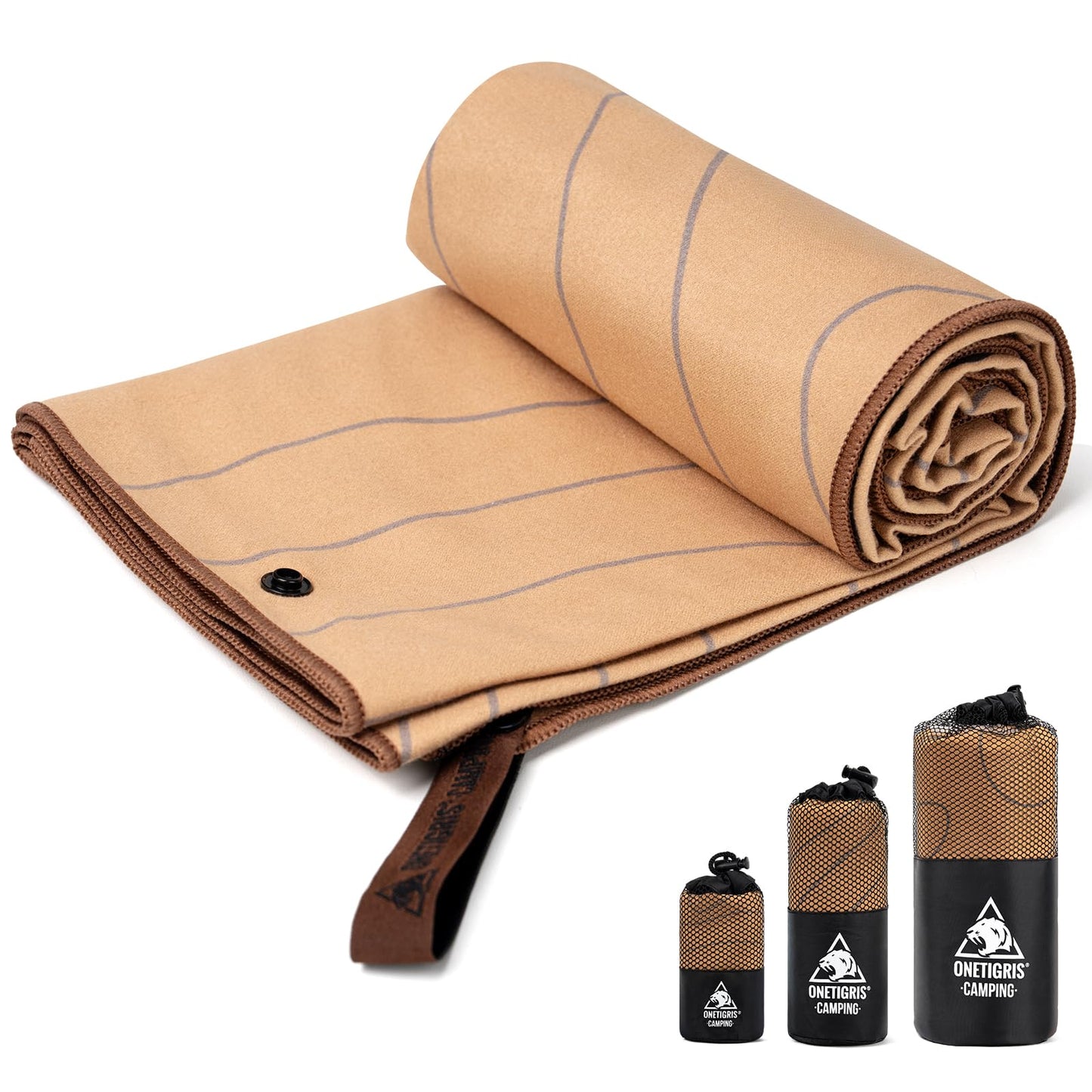 ONETIGRIS Quick Dry Towel,Super Absorbent Microfiber Camping Towel with Bag-Ultra Soft Compact Towel for Beach,Camping, Yoga,Gym, Travel,Sports & Swimming Pool