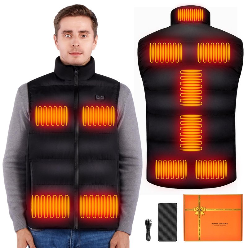 Moeput Heated Vest for Men Women, Lightweight Heated Jacket Electric Heated Vest with Battery Pack Included 16000mAh(L)