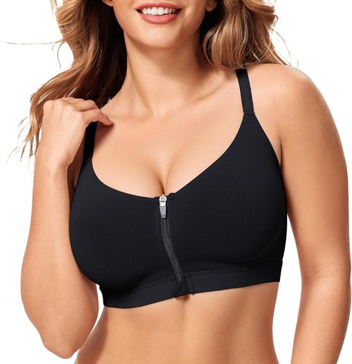 CYDREAM Wireless Comfort Bra - Zip Front Closure, Full Coverage & Back Smoothing, No Underwire