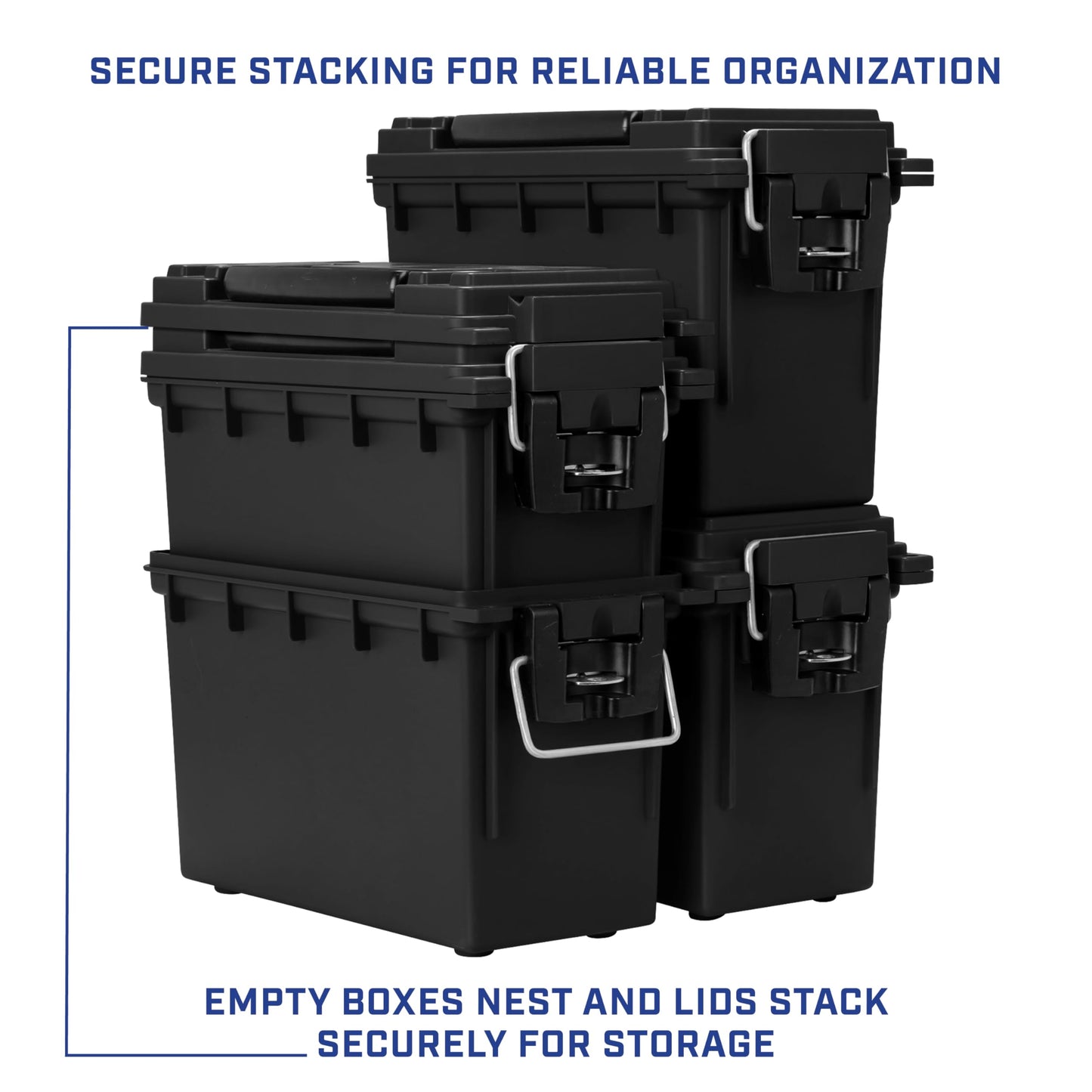 Sheffield 12629 Ammo Storage Box, .30 Cal Field Boxes, Lockable Storage Box with Handle, Secures Hunting Gear, Supplies, and Bullets, Made in USA
