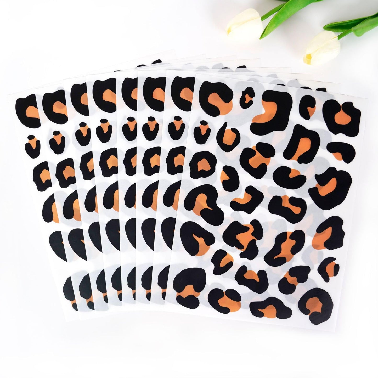 12 Sheets 348 Pcs Leopard Print Wall Decals - Cheetah Print Wallpaper for Bedroom, Living Room, Classroom Decoration