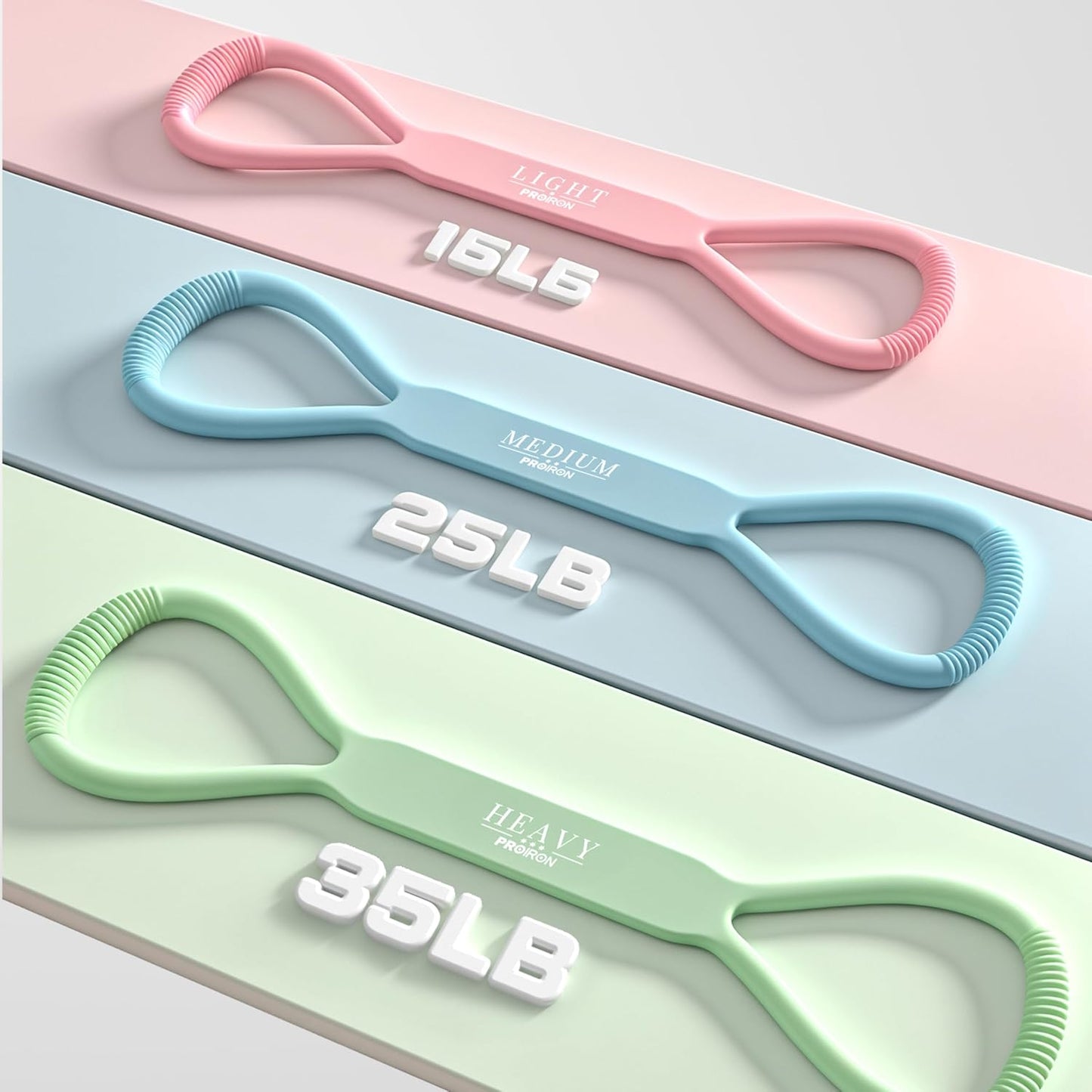 PROIRON Figure 8 Resistance Bands - Versatile 15/25/35 LBS for Yoga & Strength Training | Ideal for Arms, Chest & Shoulders