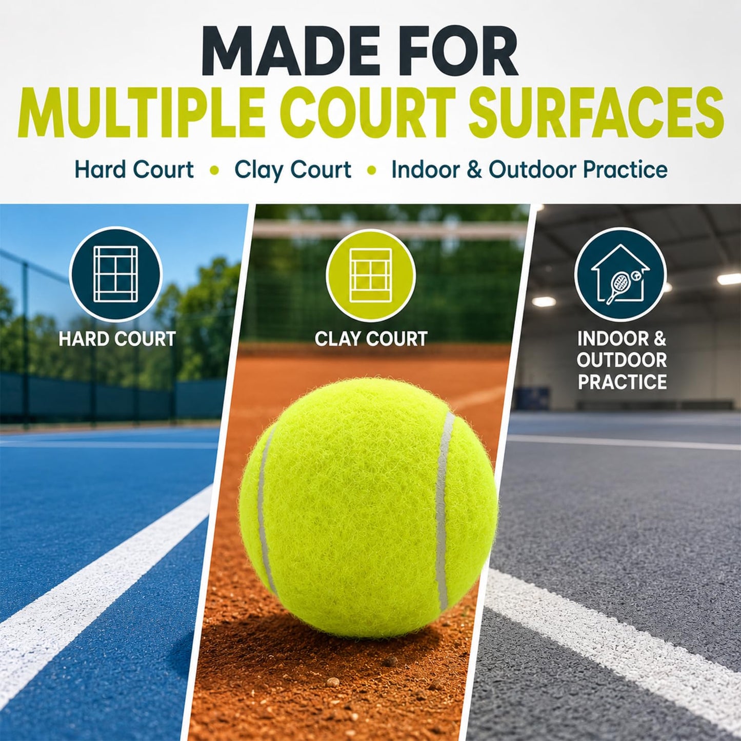 INSUM Bulk Tennis Balls for Beginner – 12 Pack High Elasticity Practice Tennis Balls with Mesh Bag, Suit for Pet Dog Training, Fetching (Yellow)