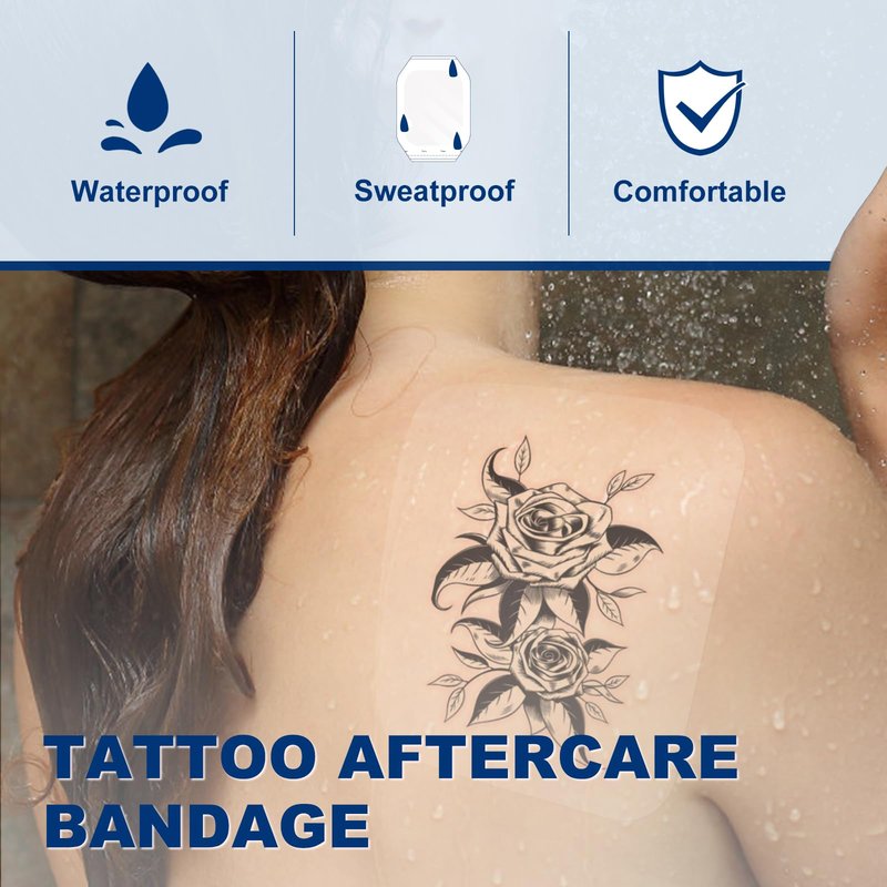 Ceeport Transparent Film Dressing 6'' x 8'', 20 Packs Waterproof Wound Bandage Adhesive Patches, Wound Cover Patches for Post Surgical Shower, IV Shield, Tattoo Aftercare Bandage