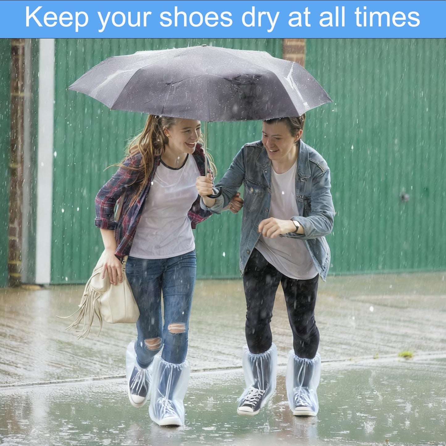 10 Pairs Waterproof Shoe Covers for Rain, Rain Shoe Covers Disposable for Men and Women, Non Slip PE Rain Shoe Covers, Perfect for Outdoor Use, Travel, Farm, Hiking (Transparent)