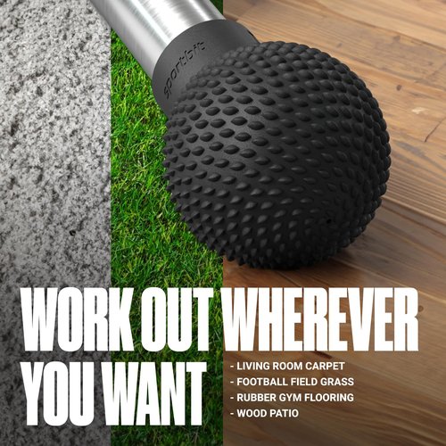 Landmine Attachment for Barbell – Natural Rubber T-Bar Row & Press Landmine Base – Fits 2” Olympic Bars, 360° Rotation for Strength, Squats & Deadlifts (Black)