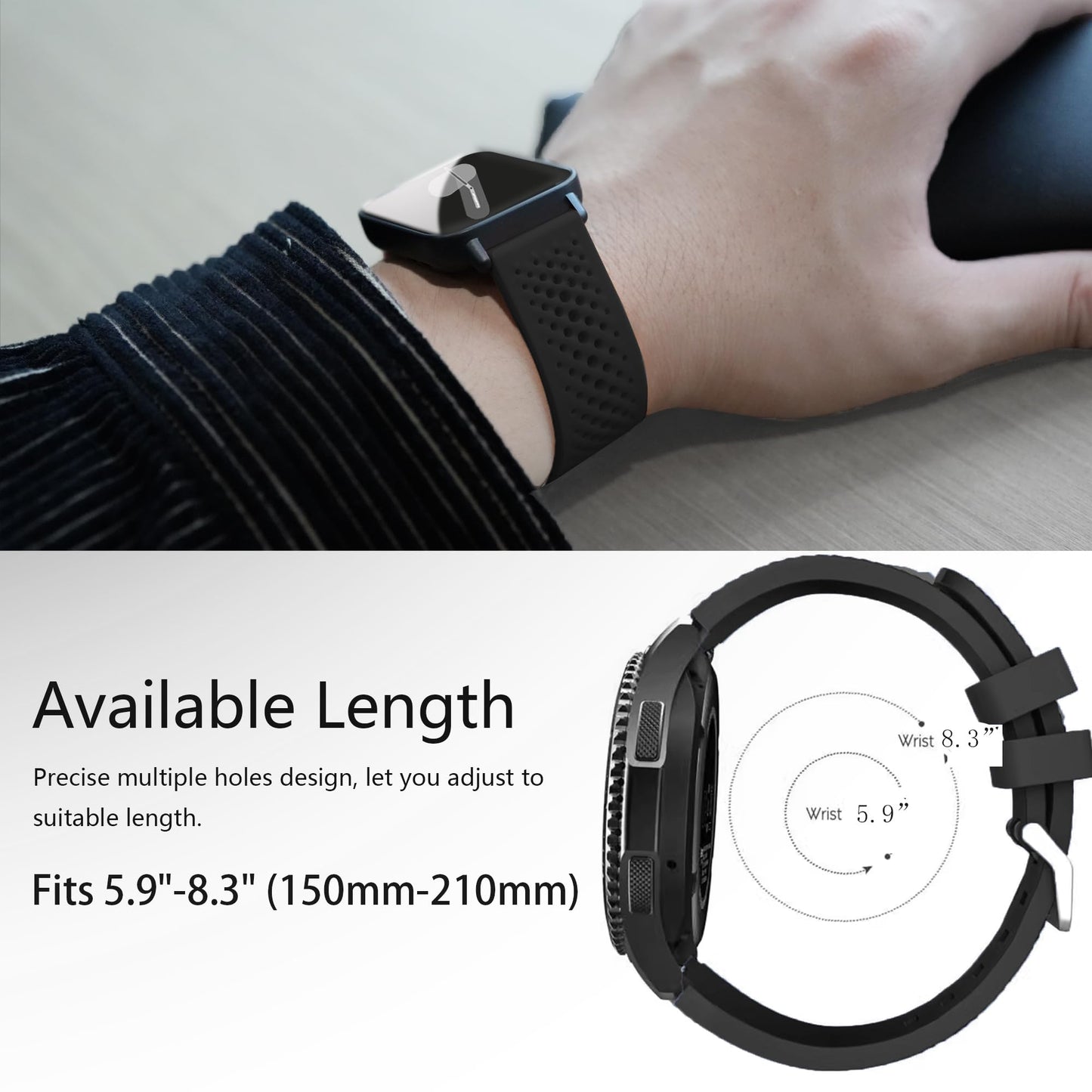 Lamshaw Compatible with CARBINOX Vortex bands, Silicone band with Metal Buckle Compatible with CARBINOX Edge, Vortex, X-Ranger, Vortex, Vesta, Blaze Round, Blaze S, Blaze Square Smart Watch