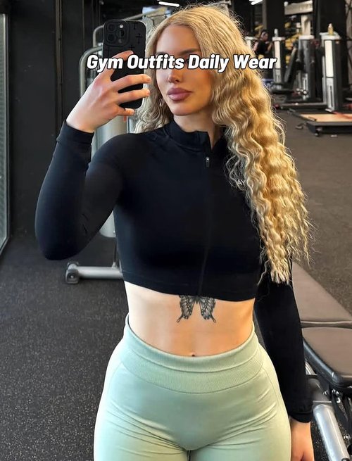 TZLDN Women's Cropped Workout Jacket Full Zip Up Long Sleeve Turtleneck Lightweight Gym Running Yoga Athletic Crop Tops Black - Small