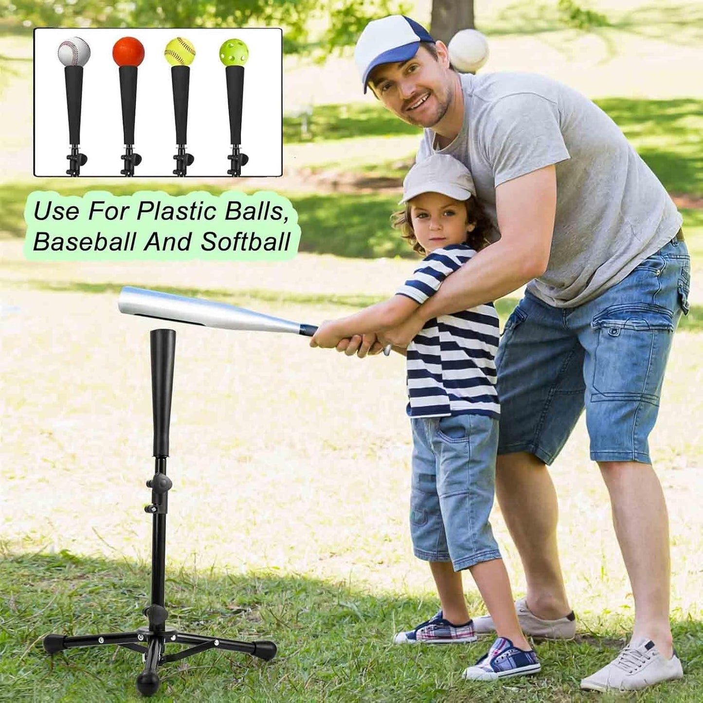 Skiennix Youth Baseball Tee - Adjustable Batting & Softball Stand | Height 20.5-30.2 Inches