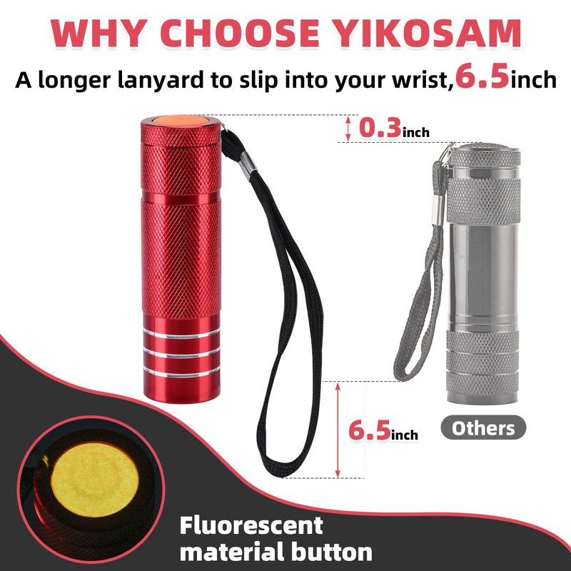 yikosam 30-Pack Super Bright Mini Flashlight, 1W Aluminum Flashlights Bulk Set with Fluorescent Button AAA Batteries Included for Night Emergency Party Hiking Backpacking Pocket Gift