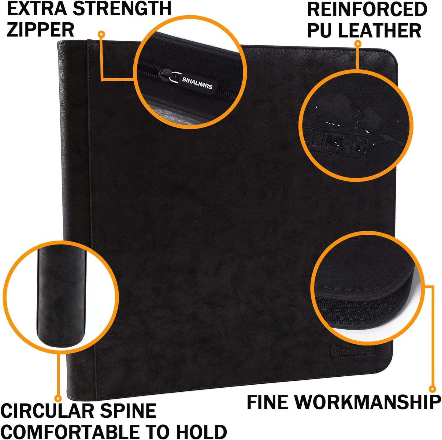 Toploader Binder - Premium Storage for 384 Toploaders | 24 Included | 12-Pocket, Ringless Design (Black)