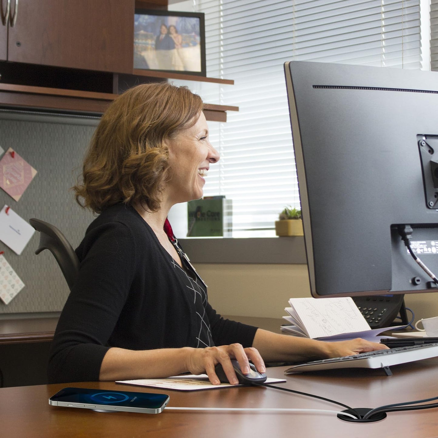 12 Pcs Desk Grommet 2 inch(50mm), Desk Hole Grommet, Cable Grommet, Desk Hole Cover, Desk Cord Hole Cover, Desk Cable Hole Cover with Hole Saw, Desk Wire Hole Insert, Furniture Hole Cover(Black)