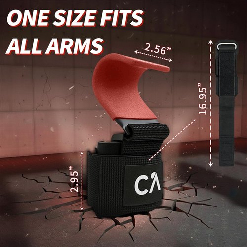 Heavy Duty Steel Weight Lifting Hooks by [Brand Name] - Neoprene Padded Wrist Straps for Secure Grip | Ideal for Deadlifts, Pull Ups & Strength Training