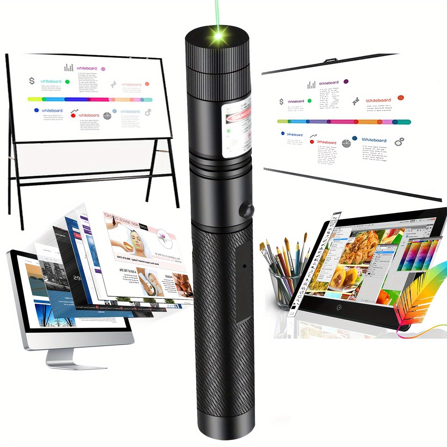 Presentation with Green Light Pointer, Green Rechargeable Handheld Presenter Pen for Presentations, Teaching, Classroom
