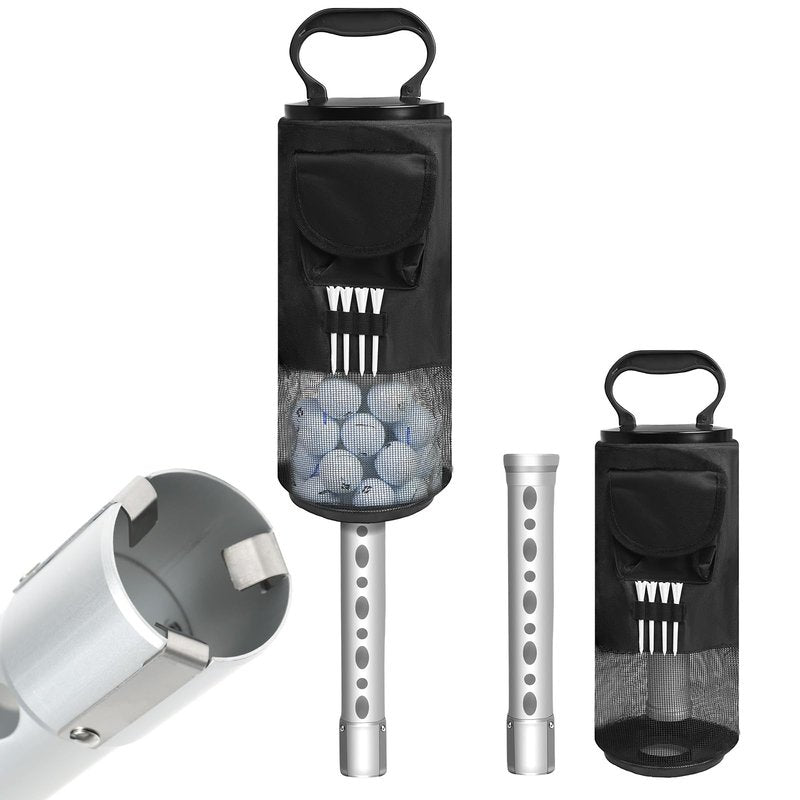 Shag Bag for Golf Balls Golf Ball Retriever, Durable Aluminum Shag Tube Golf Ball Shagger, Detachable Collector and Portable Pocket Storage Picker (Holds 70 Balls)