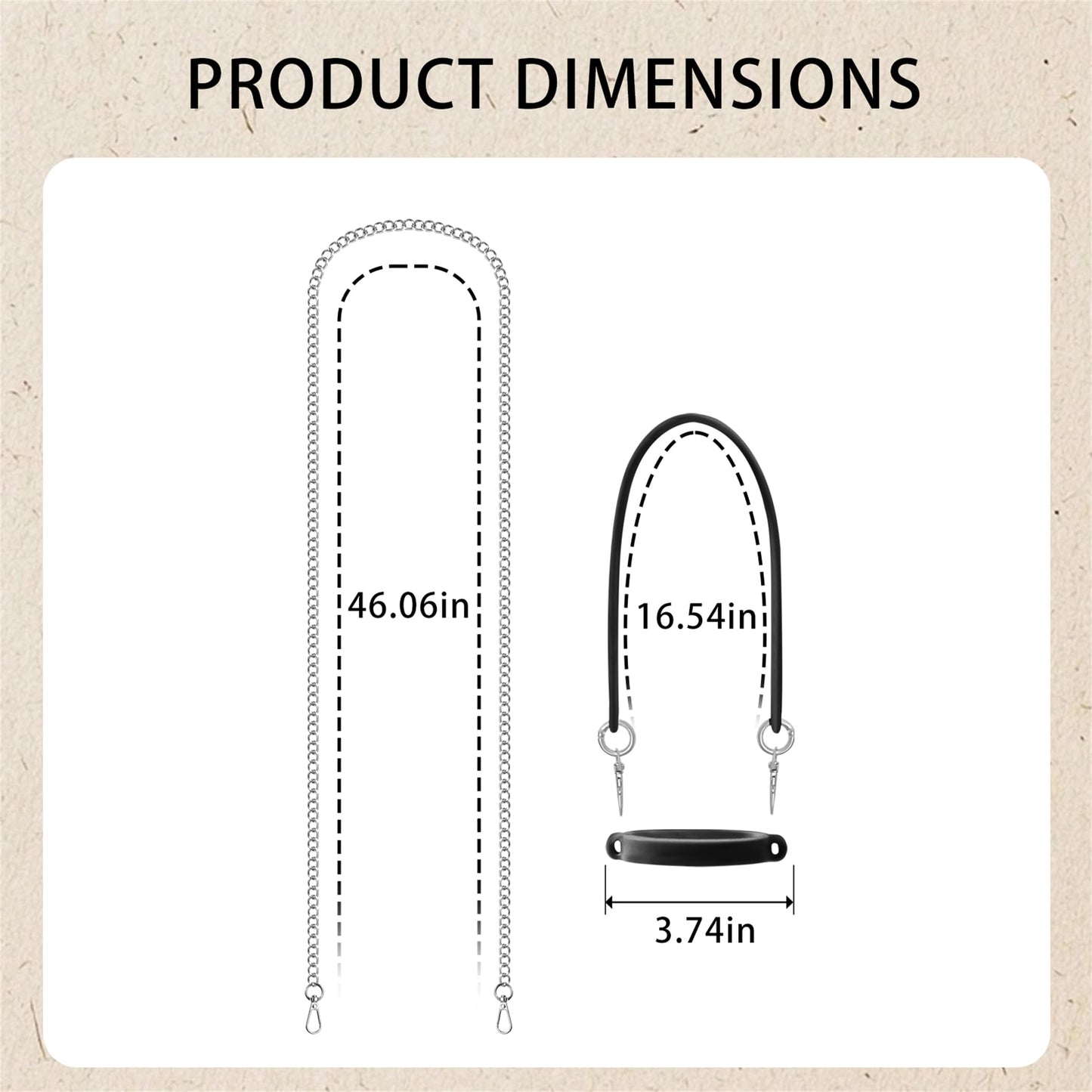 FEVER SEVEN XDSW Universal Water Bottle Carry Strap with Chain - 3-in-1 Silicone Sling, Handle & Holder for 8-40oz Stanley Cup Accessories, Yeti, Owala Tumblers - Hands-Free Cross-Body Design (Black)