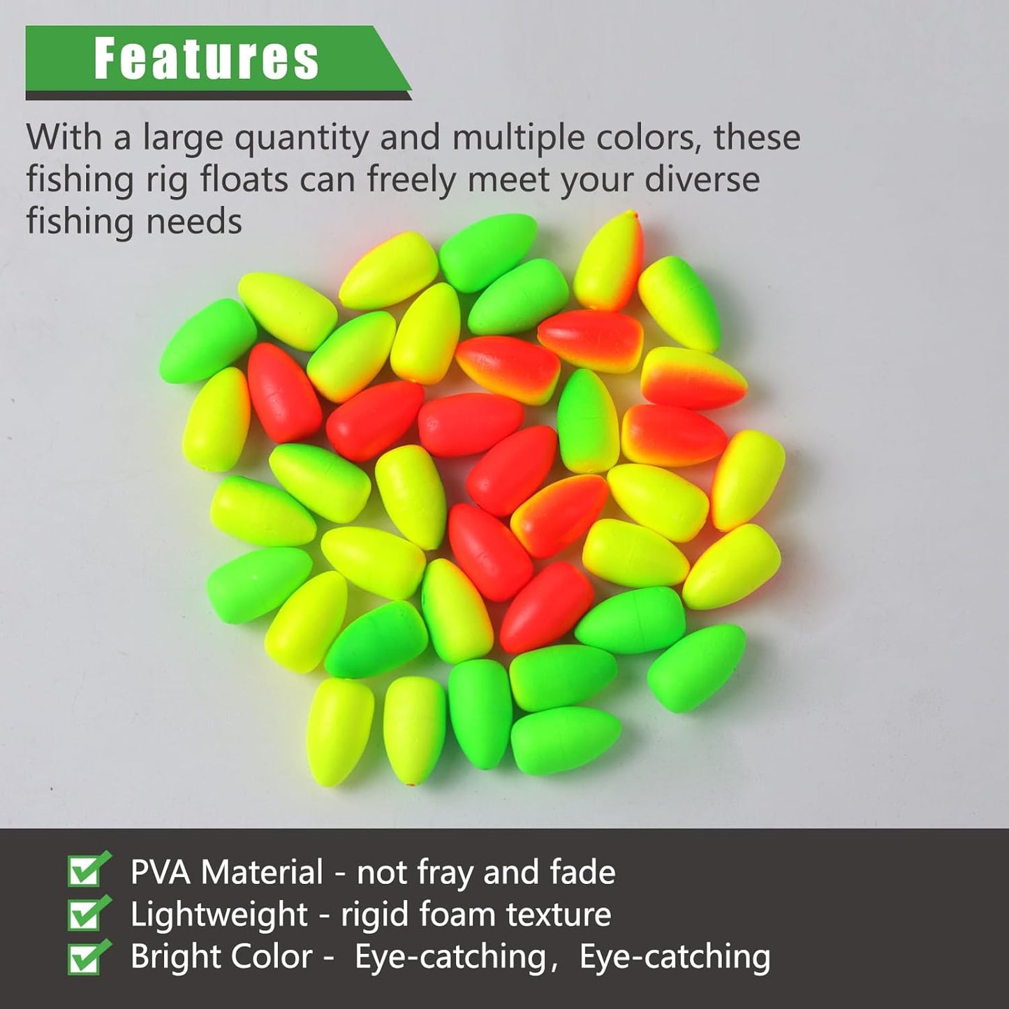 Skiennix Bullet Fishing Foam Floats - 60 PCS Snell Float Surf Rigs | Ideal for Trout, Catfish, Walleye (Yellow)