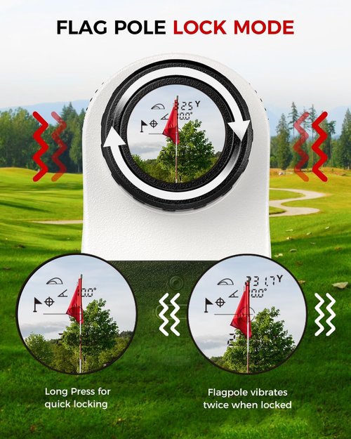 Golf Rangefinder with Slope - 1200 Yards Laser Range Finder with Flag Pole Lock, 7X Magnification