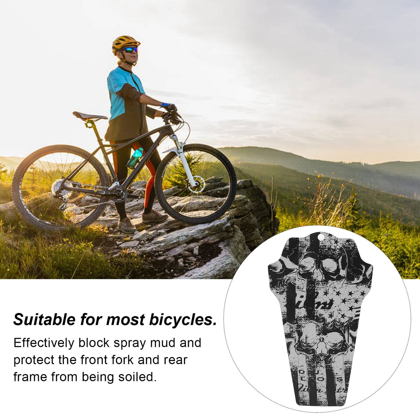 Mountain Bike fenders, Universal Lightweight Protection mudguards Front Rear for Commuting Trail Riding Downhill Wet Weather Folding Bikes