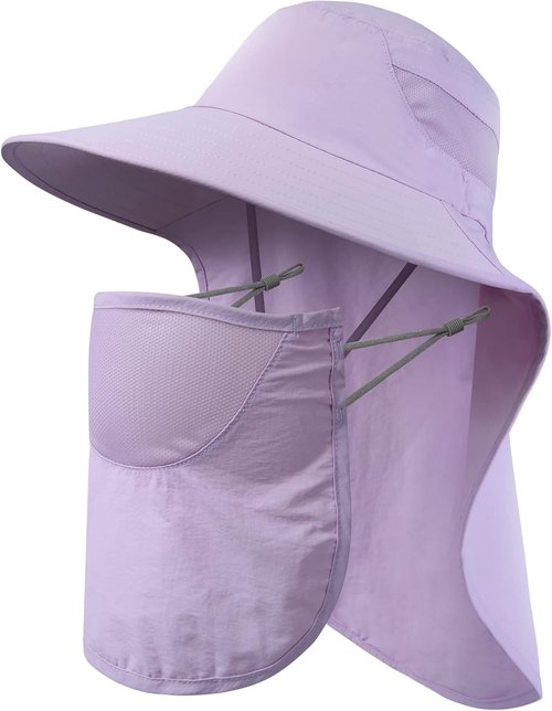Icolor Women's Sun Hat - UPF 50+ Wide Brim Visor with 12" Neck Flap for Ultimate Sun Protection