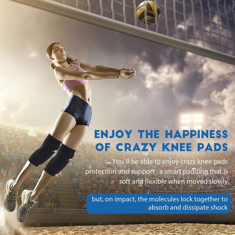 Racbeuk Volleyball Knee Pads,Knee Compression Sleeve Support for Men Women with High Protection Pads,Professional Grade Knee Pads for Running,Meniscus Tear,ACL,Arthritis,Joint Pain Relief