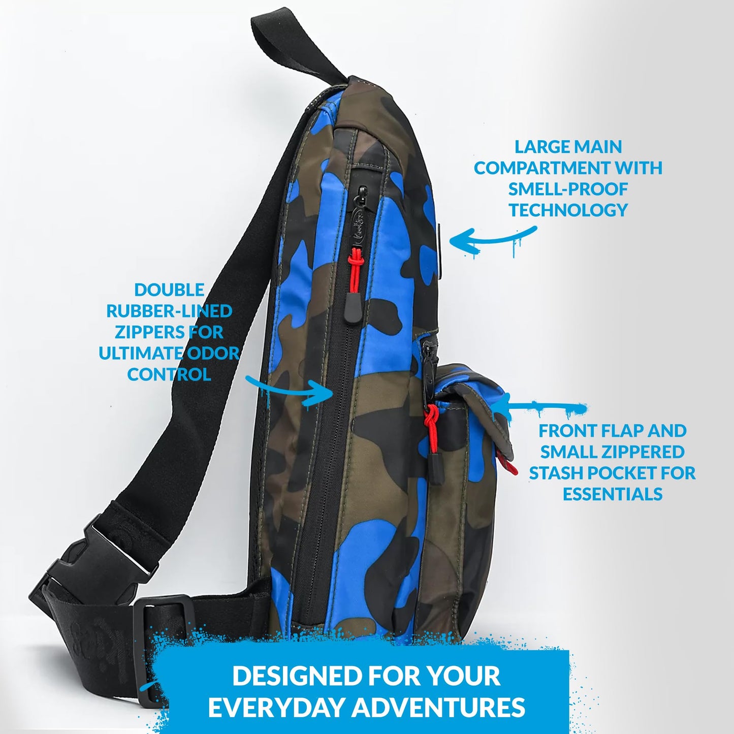 COOKIES Travel Sling Bag 7.1 L - Unisex Crossbody Bag for Men & Women, Lightweight Shoulder Bag for Hiking & Travel - Olive