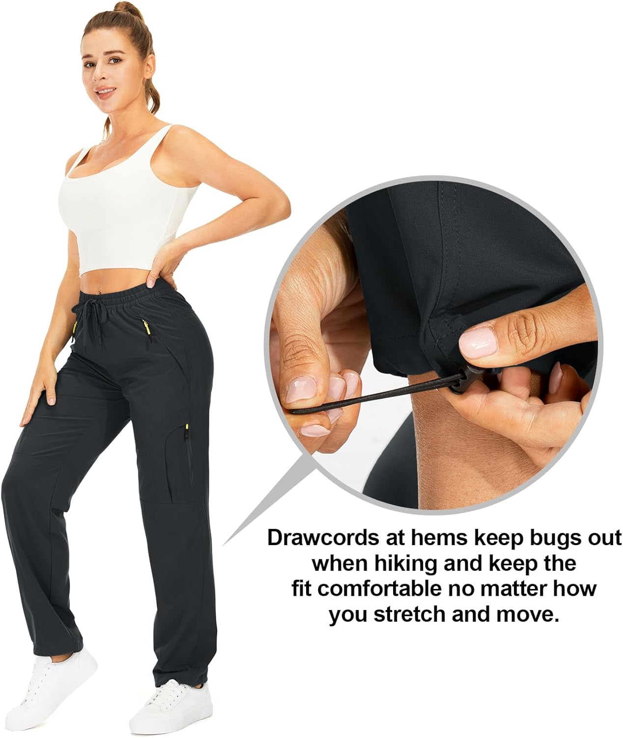 Skiennix Women's Hiking Pants - Quick Dry, UPF 50 Protection, Lightweight Cargo with Zipper Pockets