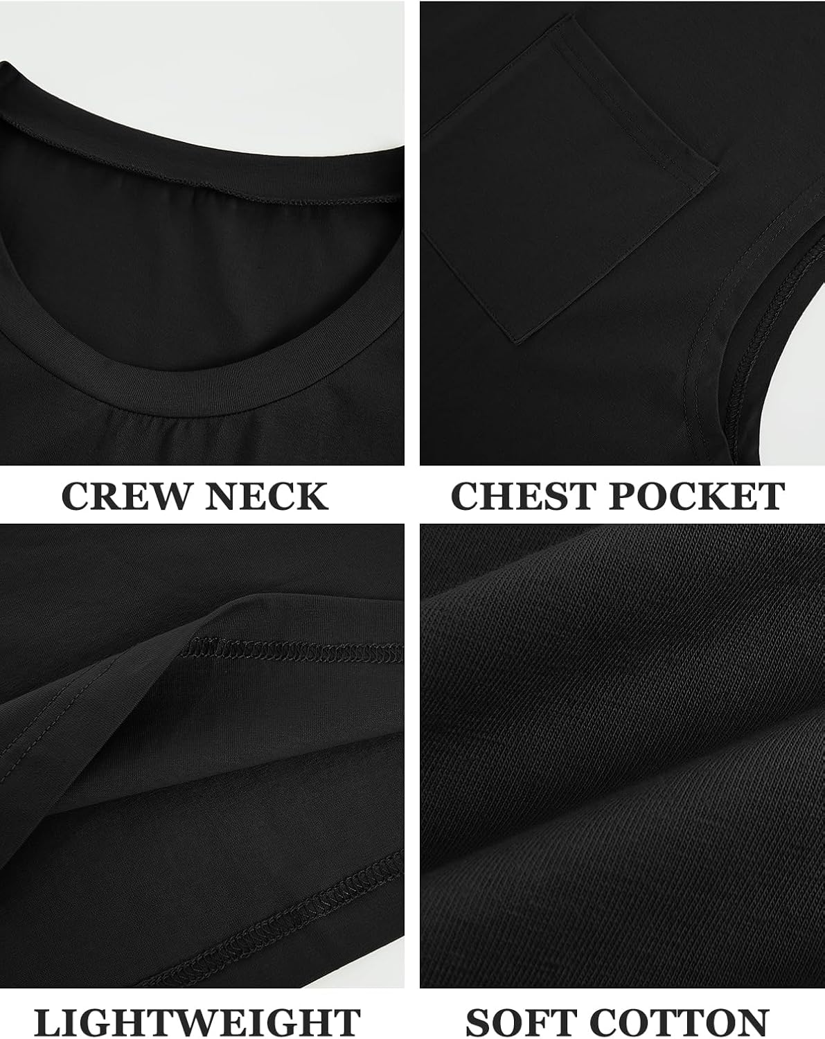ZIWOCH Men's Sleeveless Tank Tops - Workout Muscle Shirts with Pocket | Comfortable Gym Wear
