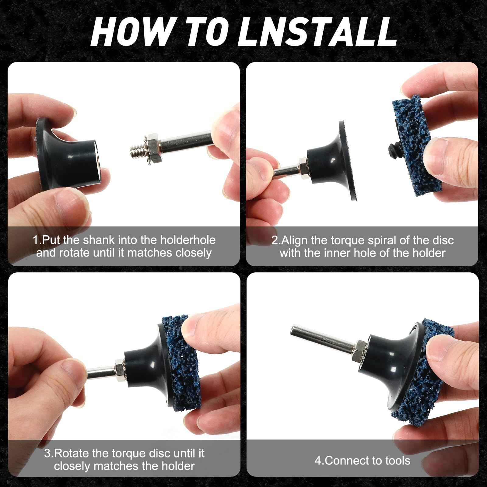 33 Pcs Diamond Sanding Discs Set, 2" Quick Change Easy Strip Wheels for Drill Die Grinder Accessories, Paint Remover Tool for Rust, Oxidation, Paint Removal with 1/4" Roll Lock Holder, Mix Color