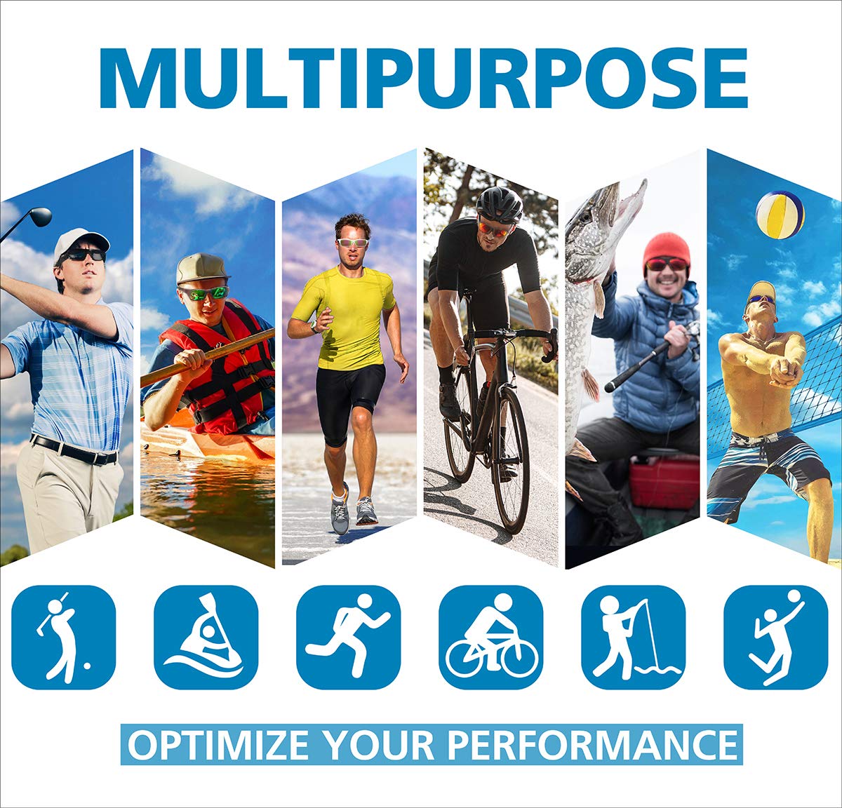 Living out your qool time Polarized Men Fishing Blue Lens Saltwater fishing Sailing Boating Beach sunglasses Gifts