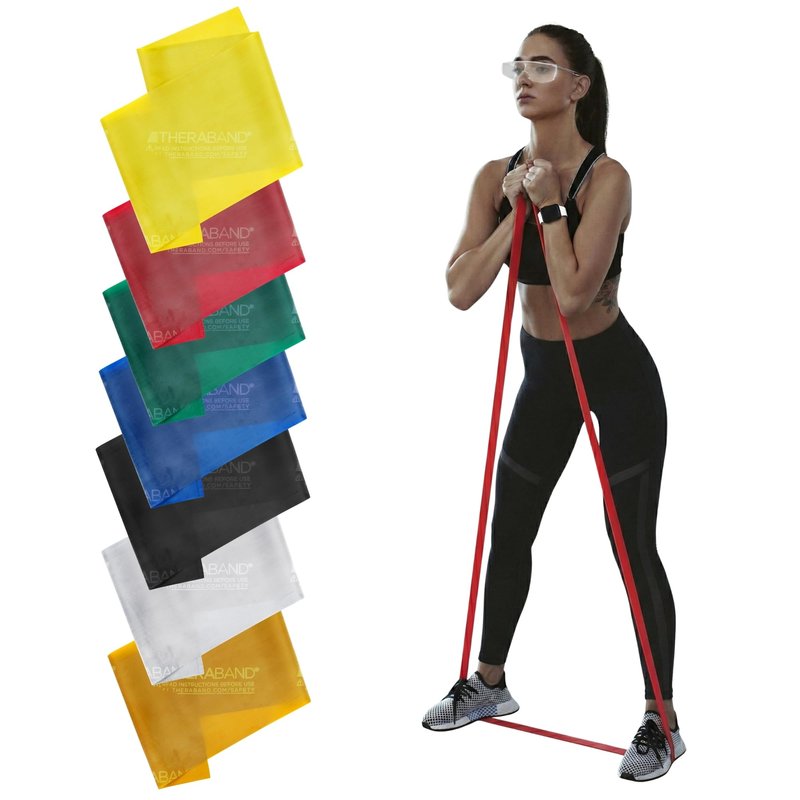 THERABAND Professional Resistance Bands Set, 7 Pack 6 ft Exercise Bands for Working Out, Stretch Bands for Physical Therapy, Pilates & Full Body Workout, Levels 1–7