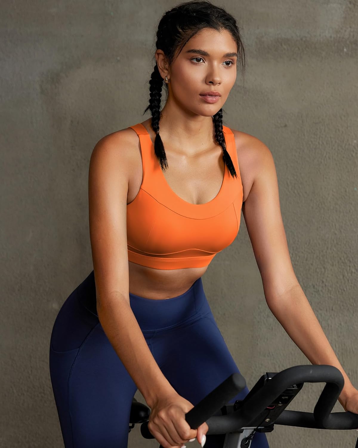 RUNNING GIRL High Impact Sports Bra - Racerback Workout Crop Top for Women | Comfortable Push-Up Design