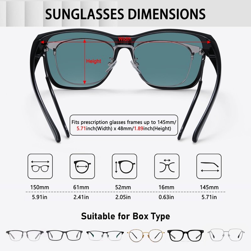 Wzerry Polarized Sunglasses Over Glasses for Women - Fit Over Glasses UV400 Protection Large Shades for Driving & Outdoor